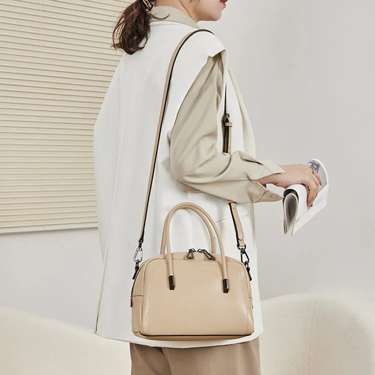 TTaG．baG Top Grain Cow Leather Shoulder Bag Regular Women's Khaki/Brown/Black-3