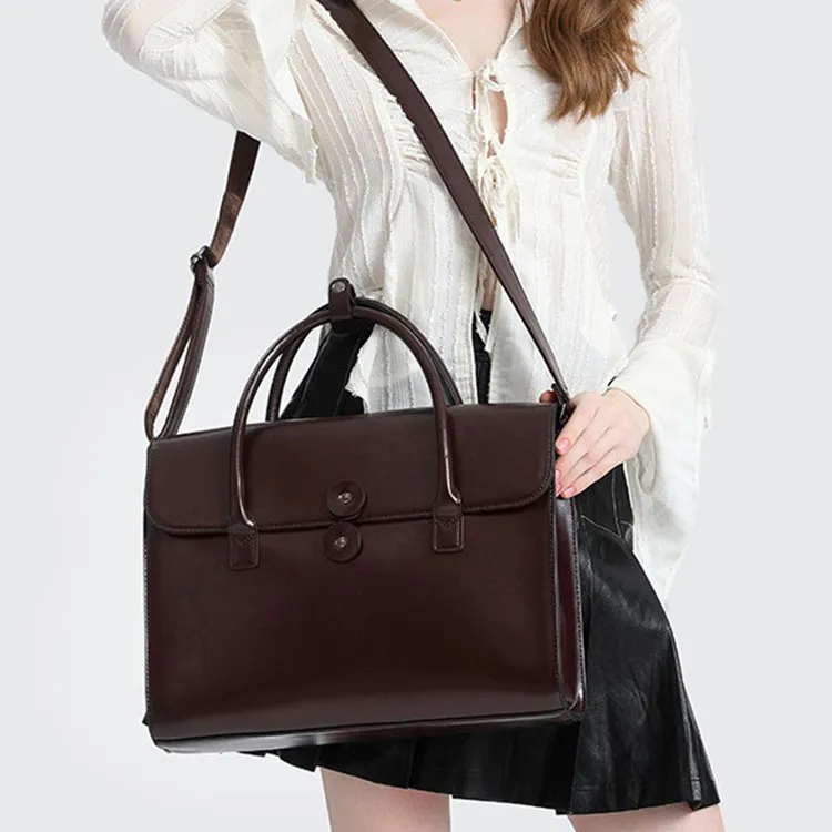 TTaG．baG Waxed Cow Leather Shoulder Bag Crossbody Bag Handbag Women's-5