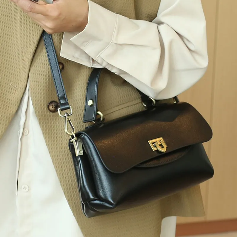 TTaG．baG Top Grain Cow Leather Shoulder Bags Handbags Women's-11
