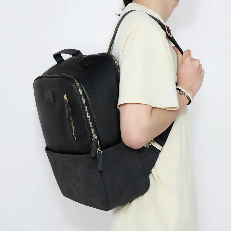 TTaG．baG Pu Backpack Large Size Men's Black-5