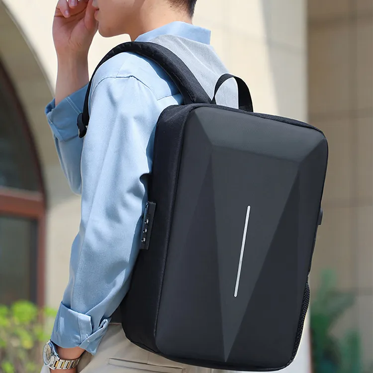 TTaG．baG Nylon With Oxford Backpack Men's Black/Gray/Blue-2