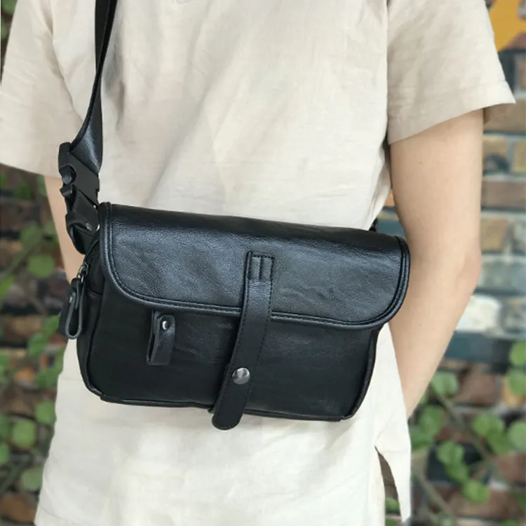 TTaG．baG PU Crossbody Bag Regular Men's Black/Plaid-5