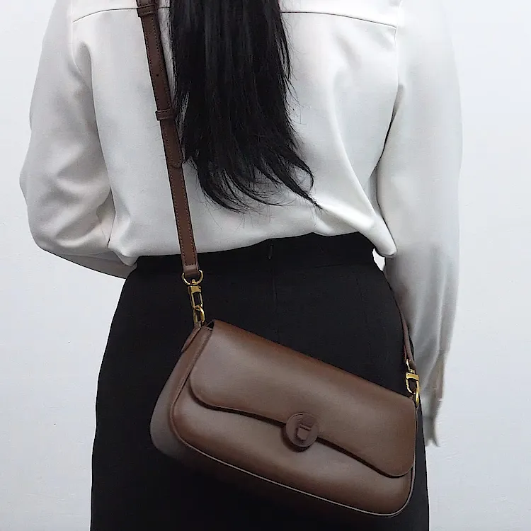 TTaG．baG Microfiber Synthetic Leather Crossbody Bag, Shoulder Bag Women's Black/Coffee/Jasper-3