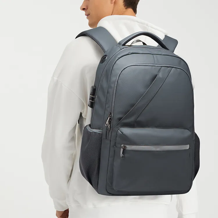 TTaG．baG Waterproof Oxford Backpack Men's Light Gray/Blue/Black-1