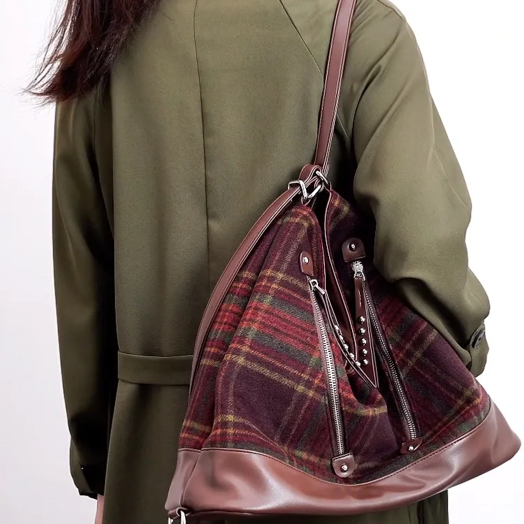 TTaG．baG Microfiber Synthetic Leather Double-Shoulder Handbag Shoulder Bag Women's-3
