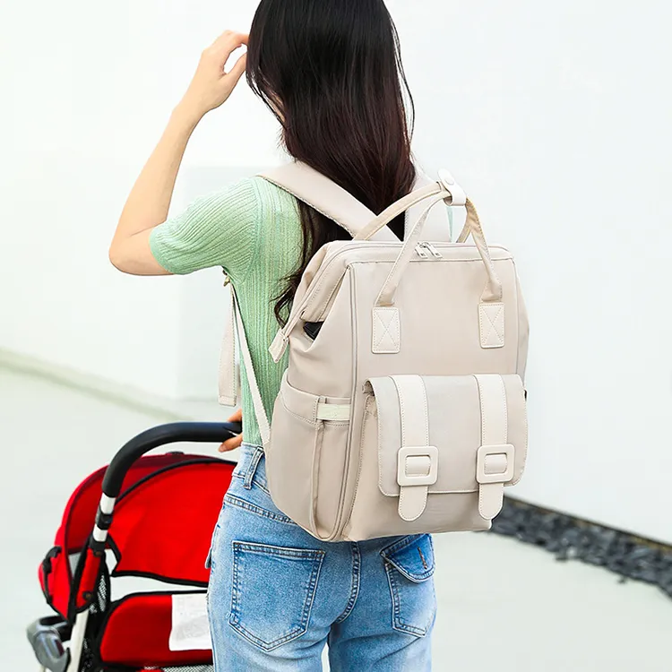 TTaG．baG Water Repellent Fabric Backpack Women's Beige/Yellow/Black/Blue-2