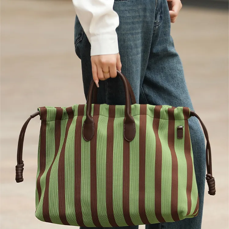 TTaG．baG Canvas Canvas Bag Crossbody Handbag Large Size Women's Green-2
