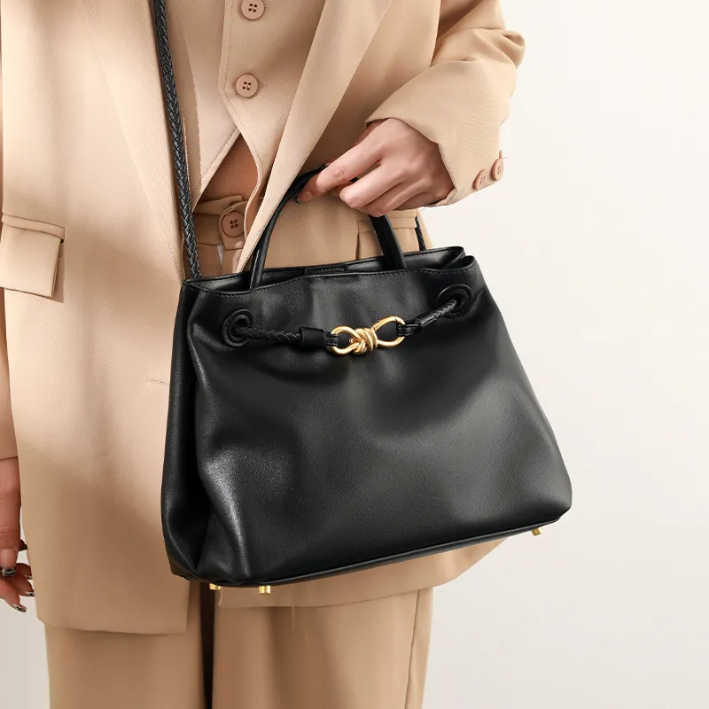 TTaG．baG Microfiber Synthetic Leather Handbag Regular Women's Black-6