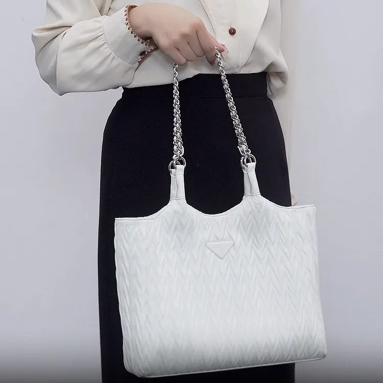 TTaG．baG Microfiber Synthetic Leather Tote Bag, Handbag, Shoulder Bag Women's White-1