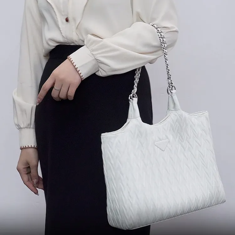 TTaG．baG Microfiber Synthetic Leather Tote Bag, Handbag, Shoulder Bag Women's White-2