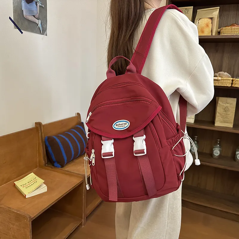Yalu Nylon Backpack Regular Unisex Black/White/Blue/Red-15