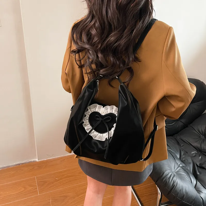 Yalu PU Backpack Shoulder Bag Regular Women's Black/Blue/Pink-4