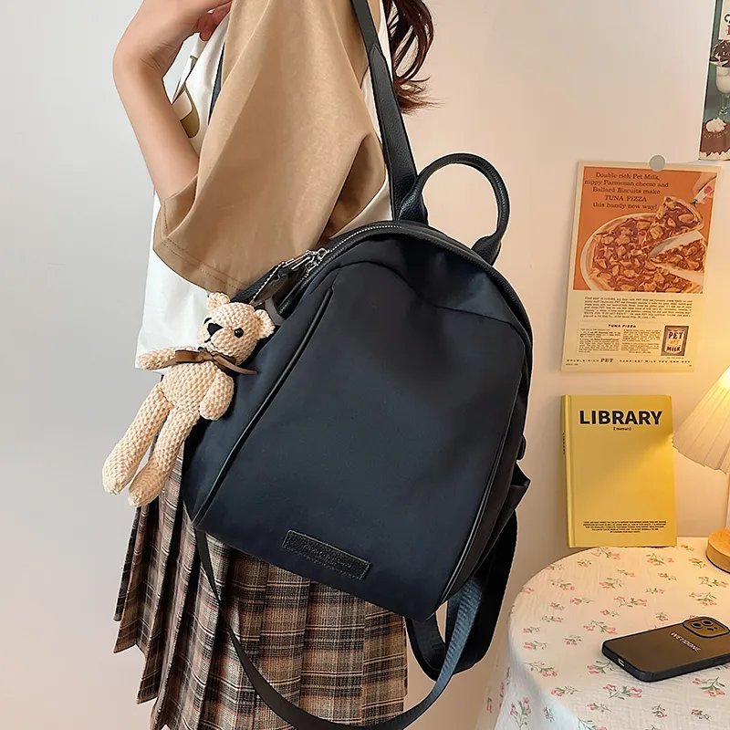 Yalu Nylon Backpack Regular Unisex White/Black/Khaki/Blue/Dark Brown-8