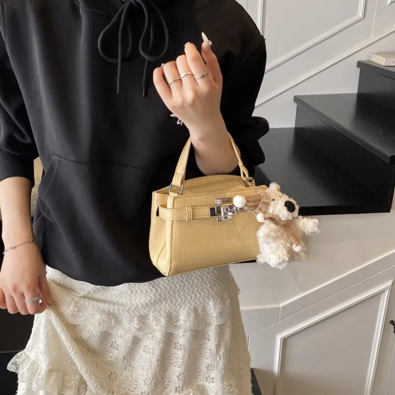 Yalu PU Handbag Regular Women's Black/Yellow/Blue/White-9