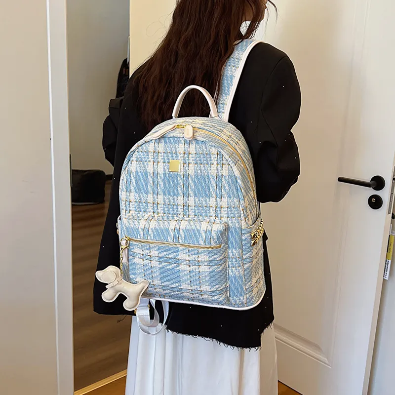 Yalu Canvas Backpack Regular Women's Black/Blue-12