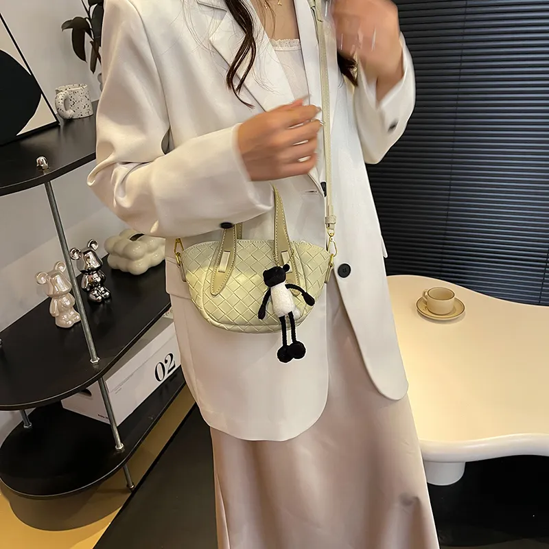 Yalu PU Handbag, Shoulder Bag, Crossbody Bag Women's Ecru/Light Yellow/Silver-13