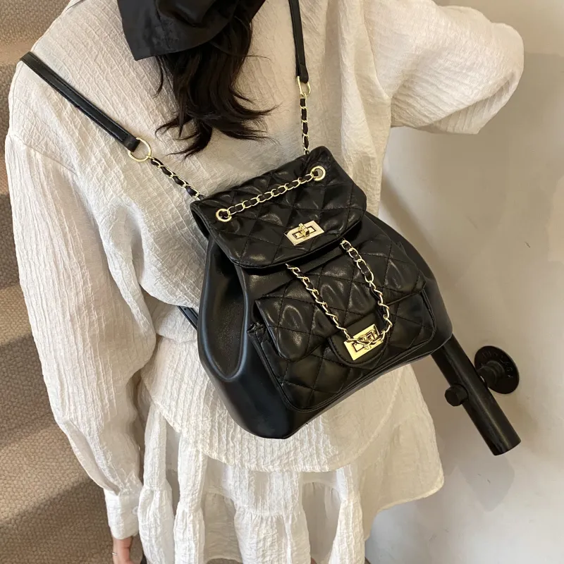 Yalu PU Backpack Regular Women's Black/Pink/Red/White-4