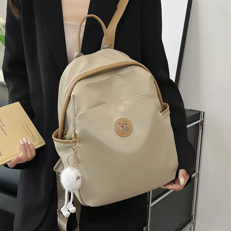 Yalu Nylon Backpack Unisex Ecru/Black Gray/Khaki-17