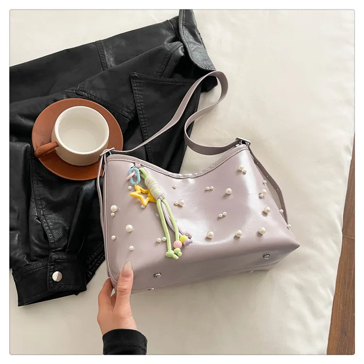 Yalu PU Underarm Shoulder Bag Women's White/Pink/Black/Light Purple-19