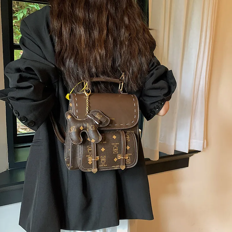 Yalu PU Backpack Regular Women's White/Brown/Pink/Coffee-22
