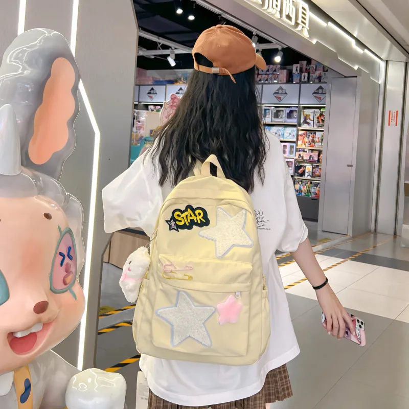 Yalu Nylon Backpack Women's Yellow/Green/Pink-1
