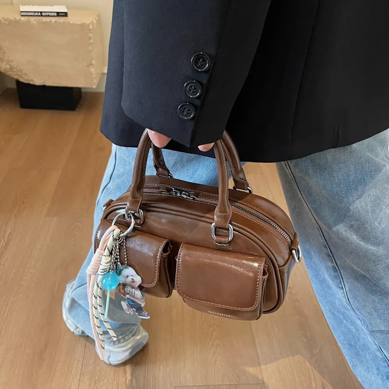 Yalu PU Handbag, Shoulder Bag, Crossbody Bag Regular Women's Pink/Coffee/Beige Gray/Ecru/Black-11