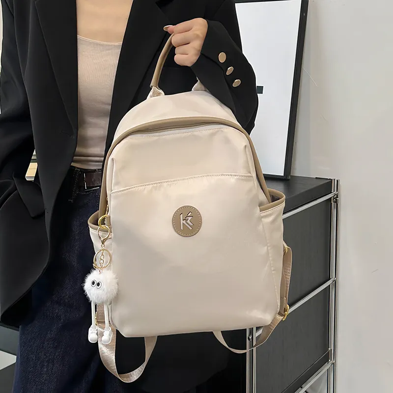Yalu Nylon Backpack Unisex Ecru/Black Gray/Khaki-5