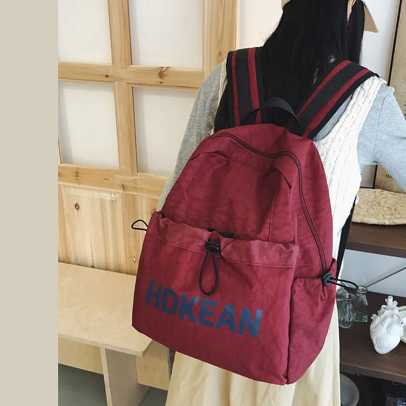 Yalu Nylon Backpack Unisex Gray/Black/Red/Khaki-12