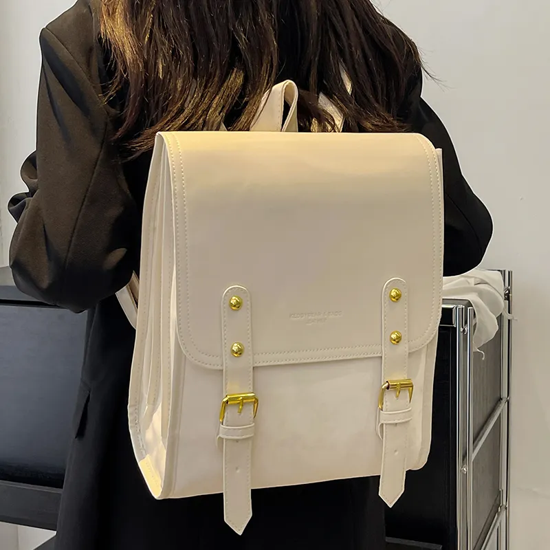 Yalu PU Backpack Women's Pink/Ecru/Silver/Black-13