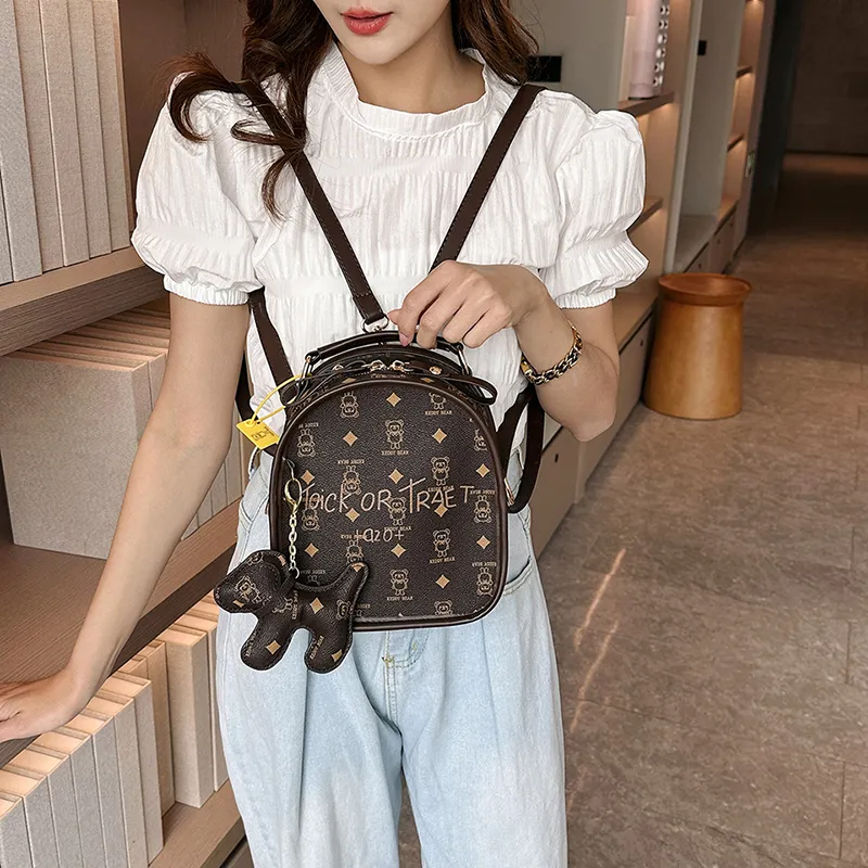 Yalu PU Backpack Regular Women's White/Brown/Coffee/Pink-13