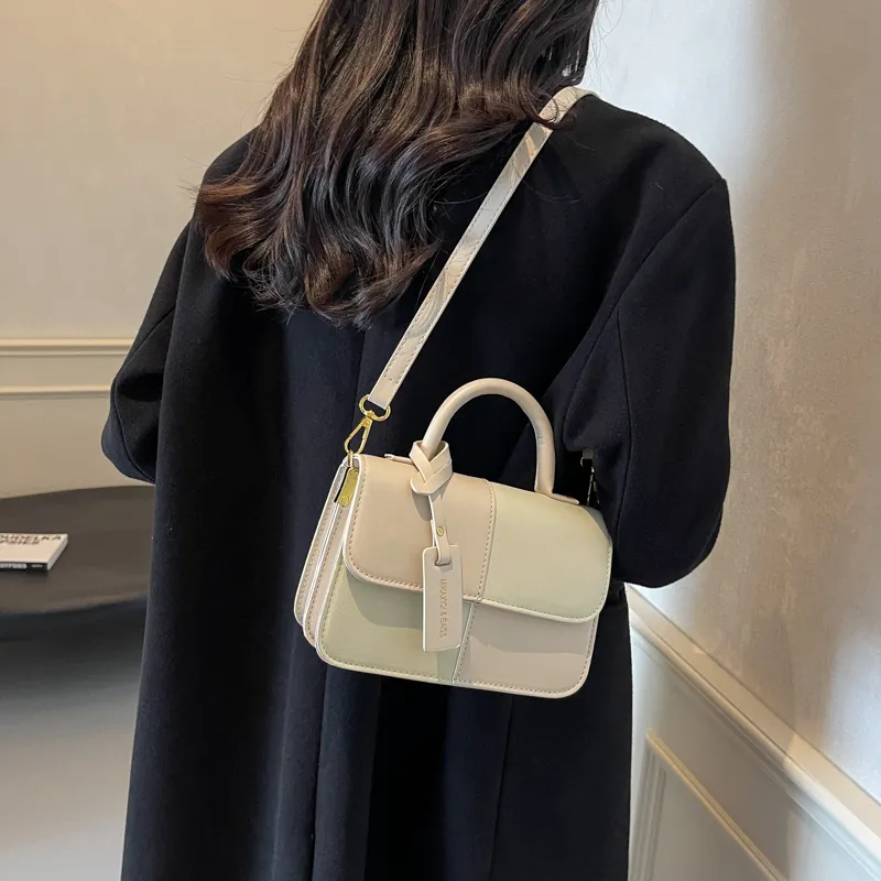 Yalu PU Shoulder Bag, Crossbody Bag, Handbag Women's Black/Ecru/Brown-12