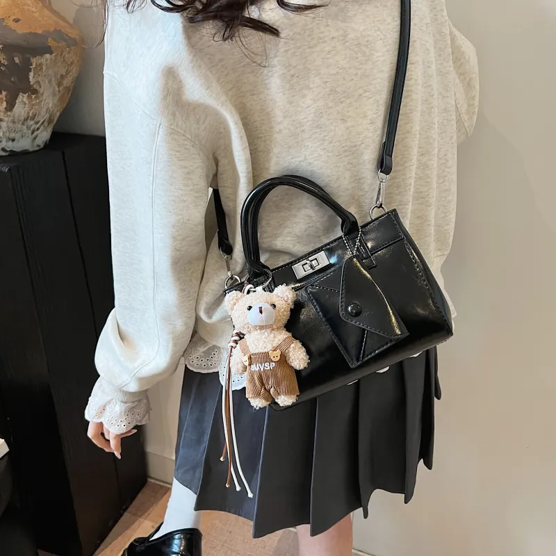 Yalu PU Handbag, Shoulder Bag, Crossbody Bag Regular Women's Black/Pink/Silver/White-3