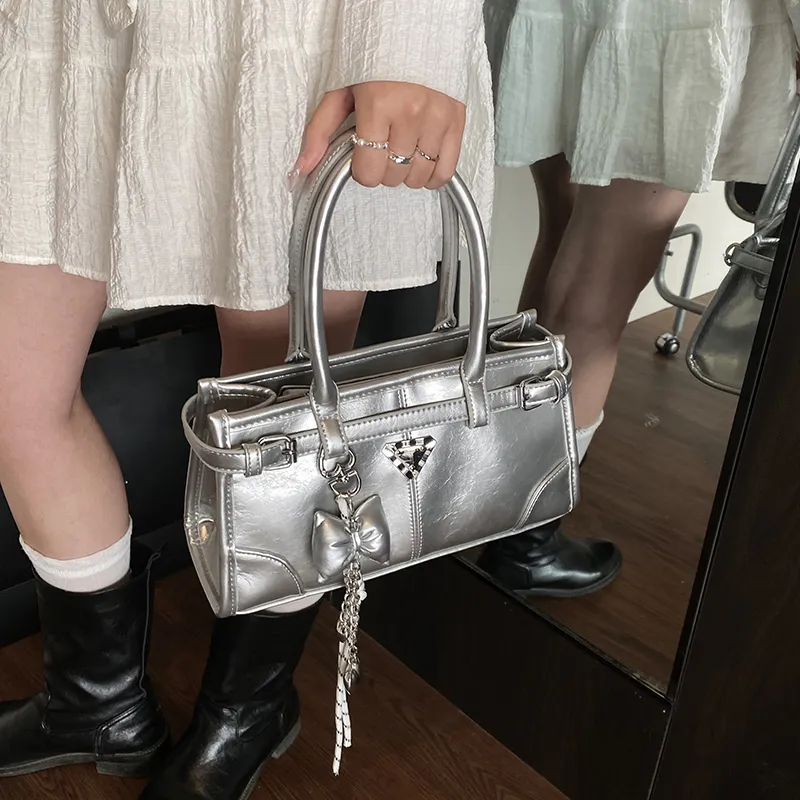 Yalu PU Crossbody Handbag Women's White/Silver/Pink/Blue/Black-12
