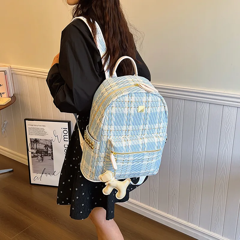 Yalu Canvas Backpack Regular Women's Black/Blue-9