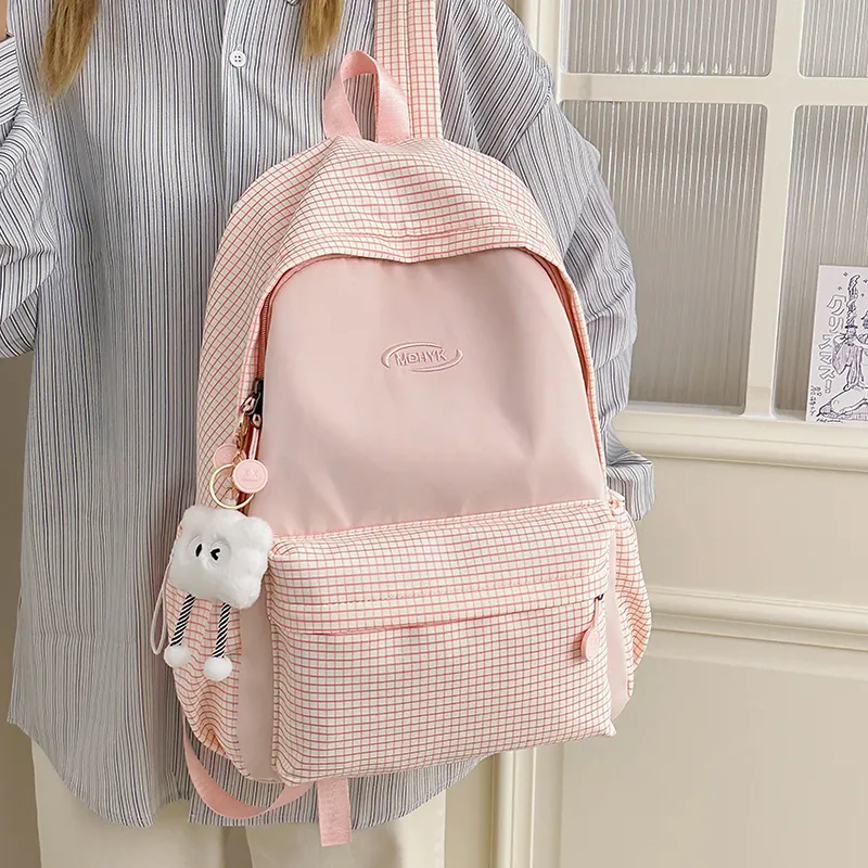 Yalu Nylon Backpack Women's Pink/Blue/Black/Yellow/Green-5
