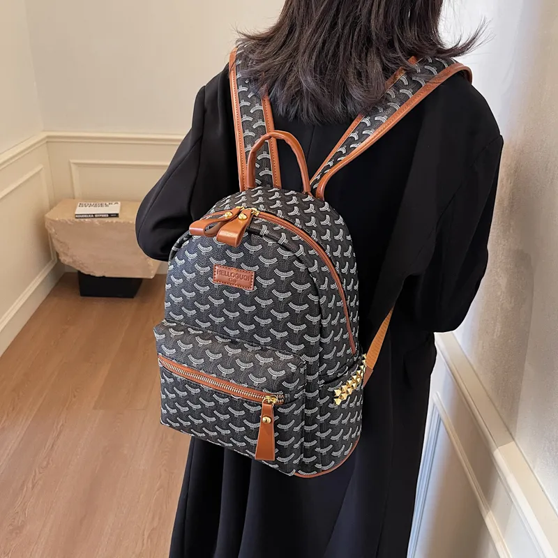 Yalu PU Backpack Women's Black/Brown-9