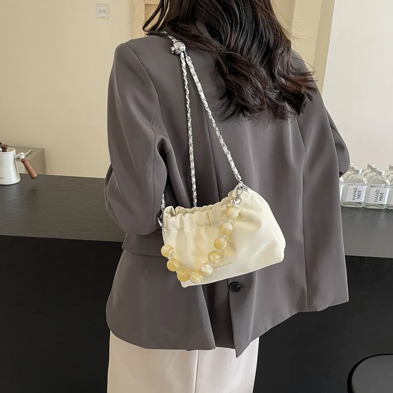 Yalu PU Portable Crossbody Bag, Shoulder Bag Women's Black/Ecru/Silver/Pink-13