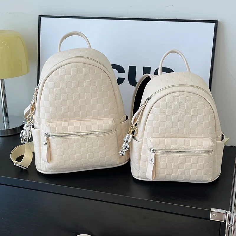 Yalu PU Backpack Regular Women's Black/White-13