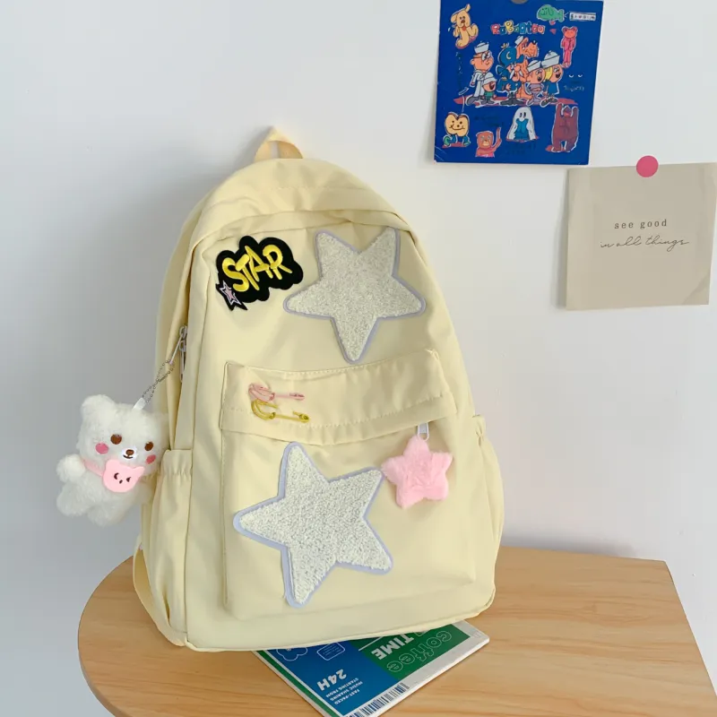 Yalu Nylon Backpack Women's Yellow/Green/Pink-6