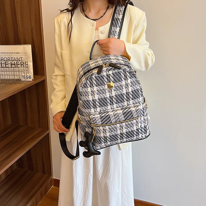 Yalu Canvas Backpack Regular Women's Black/Blue-3