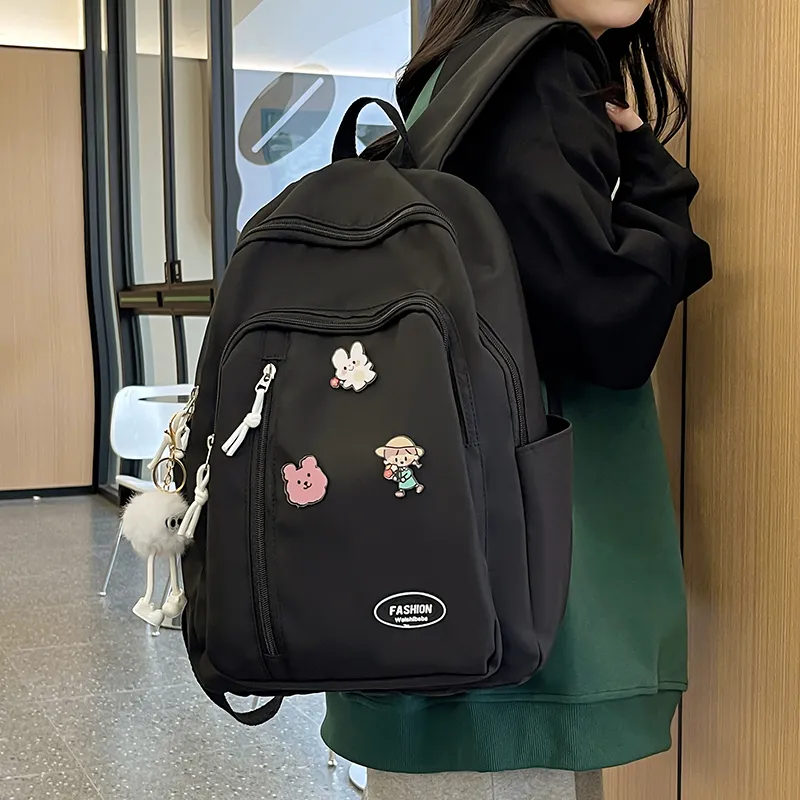 Yalu Nylon Backpack Unisex White/Black/Yellow/Green-9