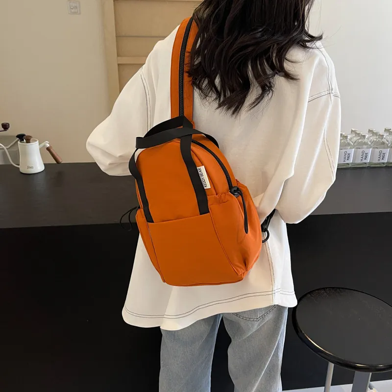 Yalu Fabric Backpack Women's Black/Ecru/Green/Orange-23