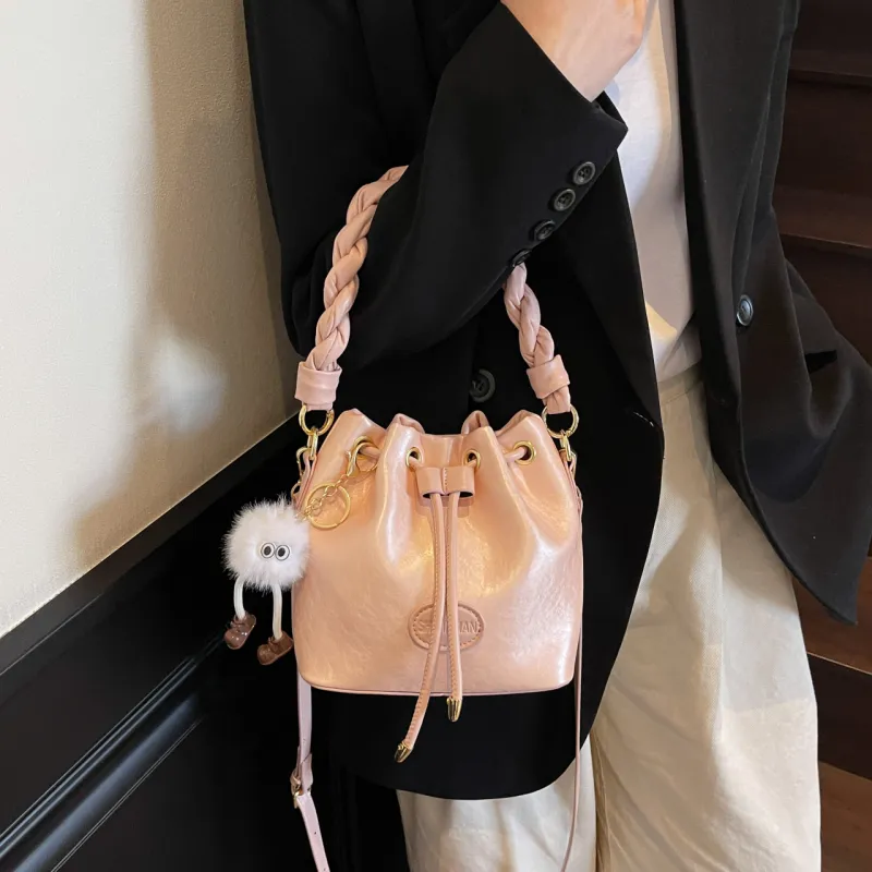 Yalu PU Shoulder Bag, Crossbody Bag, Handbag Regular Women's Black/Pink/Ecru/Silver-10