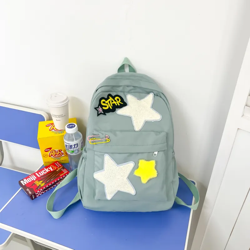 Yalu Nylon Backpack Women's Yellow/Green/Pink-10