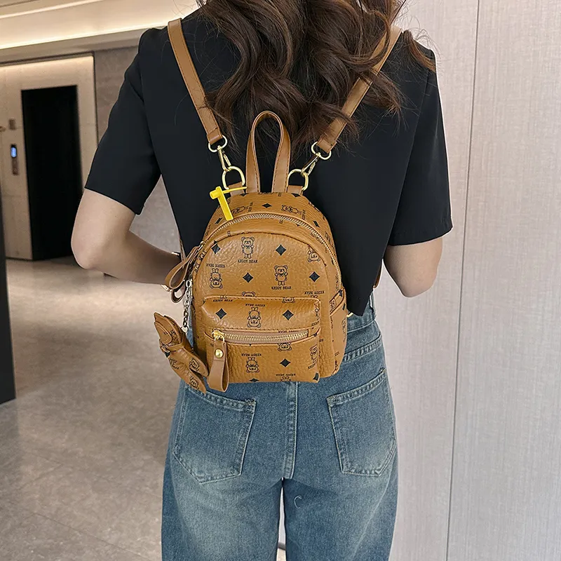 Yalu PU Backpack Women's White/Pink/Coffee/Brown-17