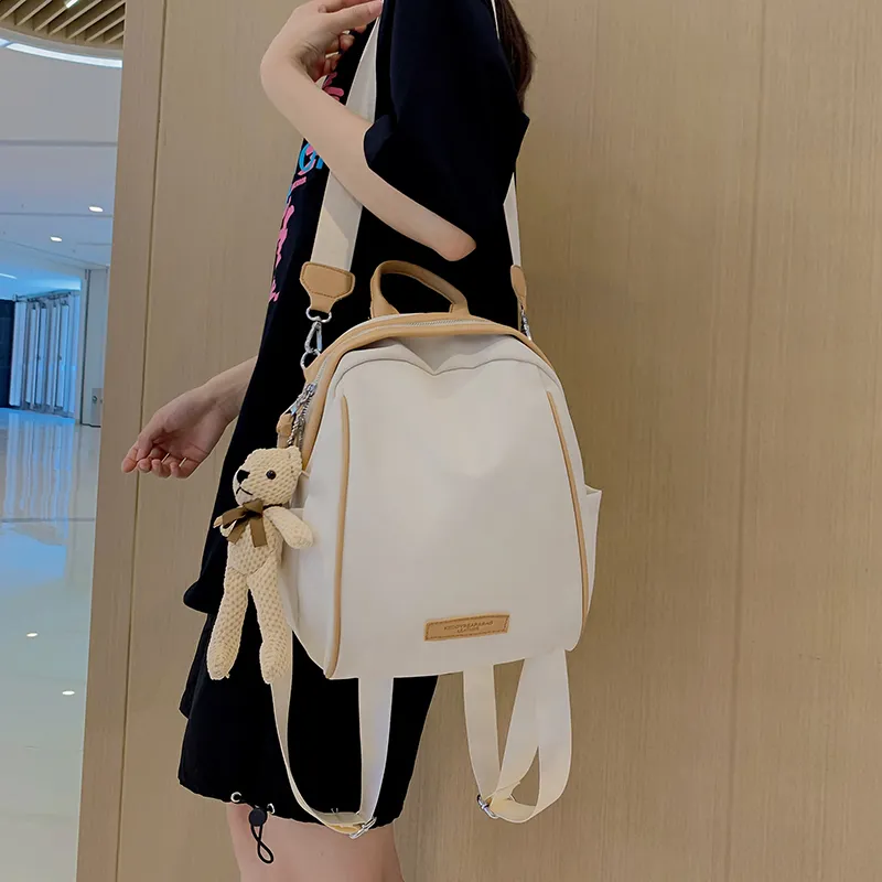 Yalu Nylon Backpack Regular Unisex White/Black/Khaki/Blue/Dark Brown-1