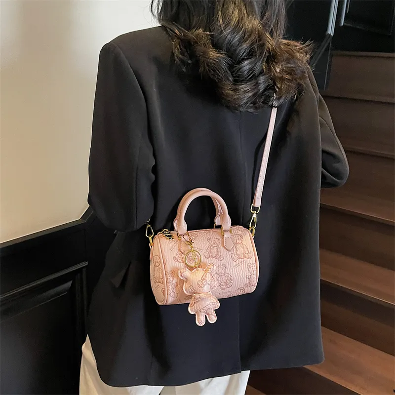 Yalu PU One Shoulder Handbag Women's White/Black/Pink/Brown-19
