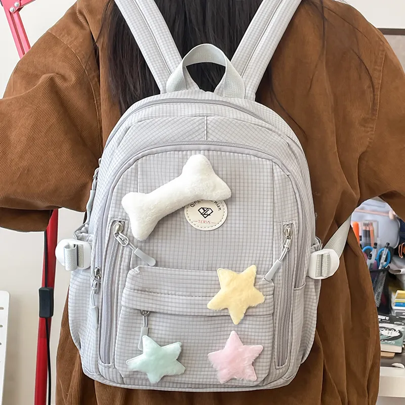 Yalu Nylon Backpack Women's White/Gray/Purple/Green/Yellow-6
