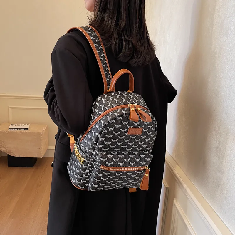 Yalu PU Backpack Women's Black/Brown-8