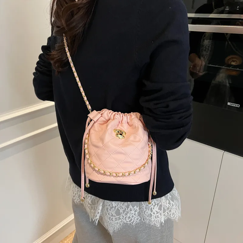 Yalu PU Shoulder Bag, Crossbody Bag, Handbag Women's White/Pink/Black-12